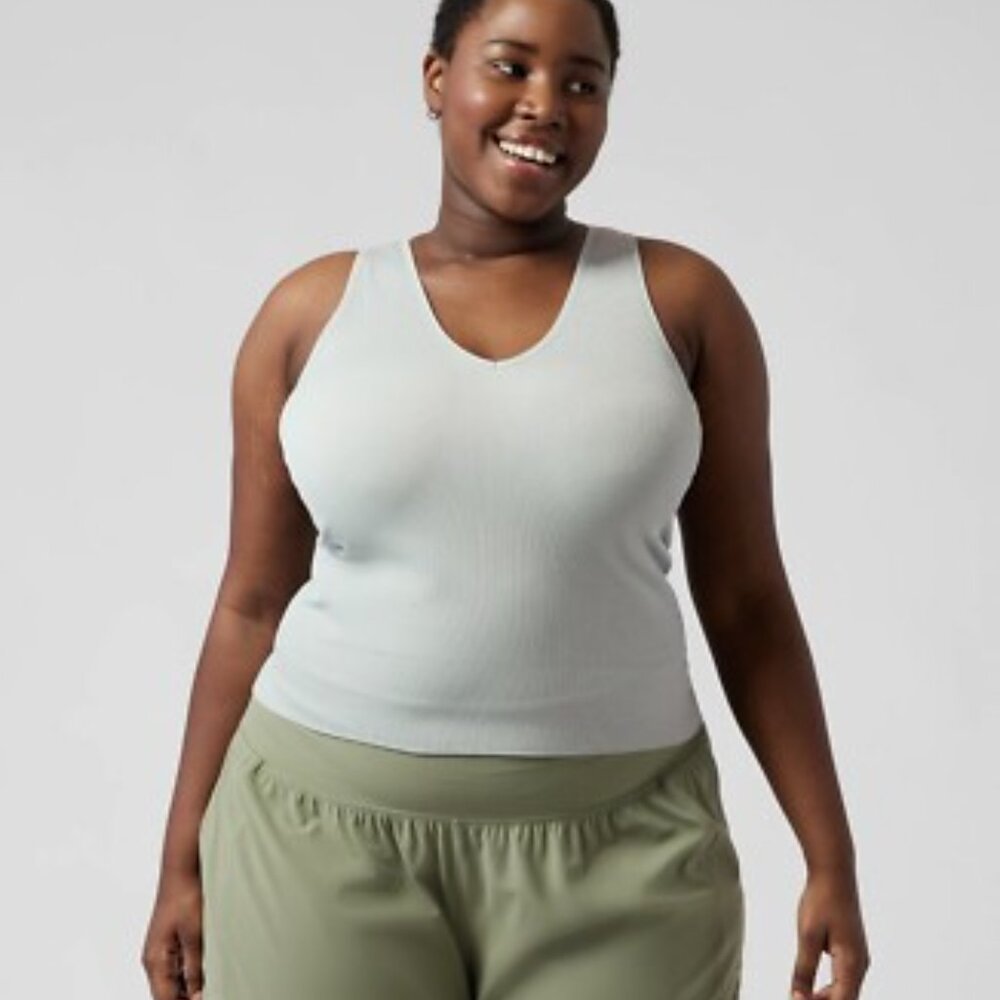 BOGO Athleta Seafoam Green Aurora Ribbed V Neck Tank Top Size Large